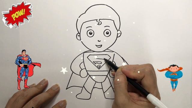 How To Draw Superman for Kids | Bolalar uchun Superman rasm chizish | рисуем супермена для детей смотреть онлайн
