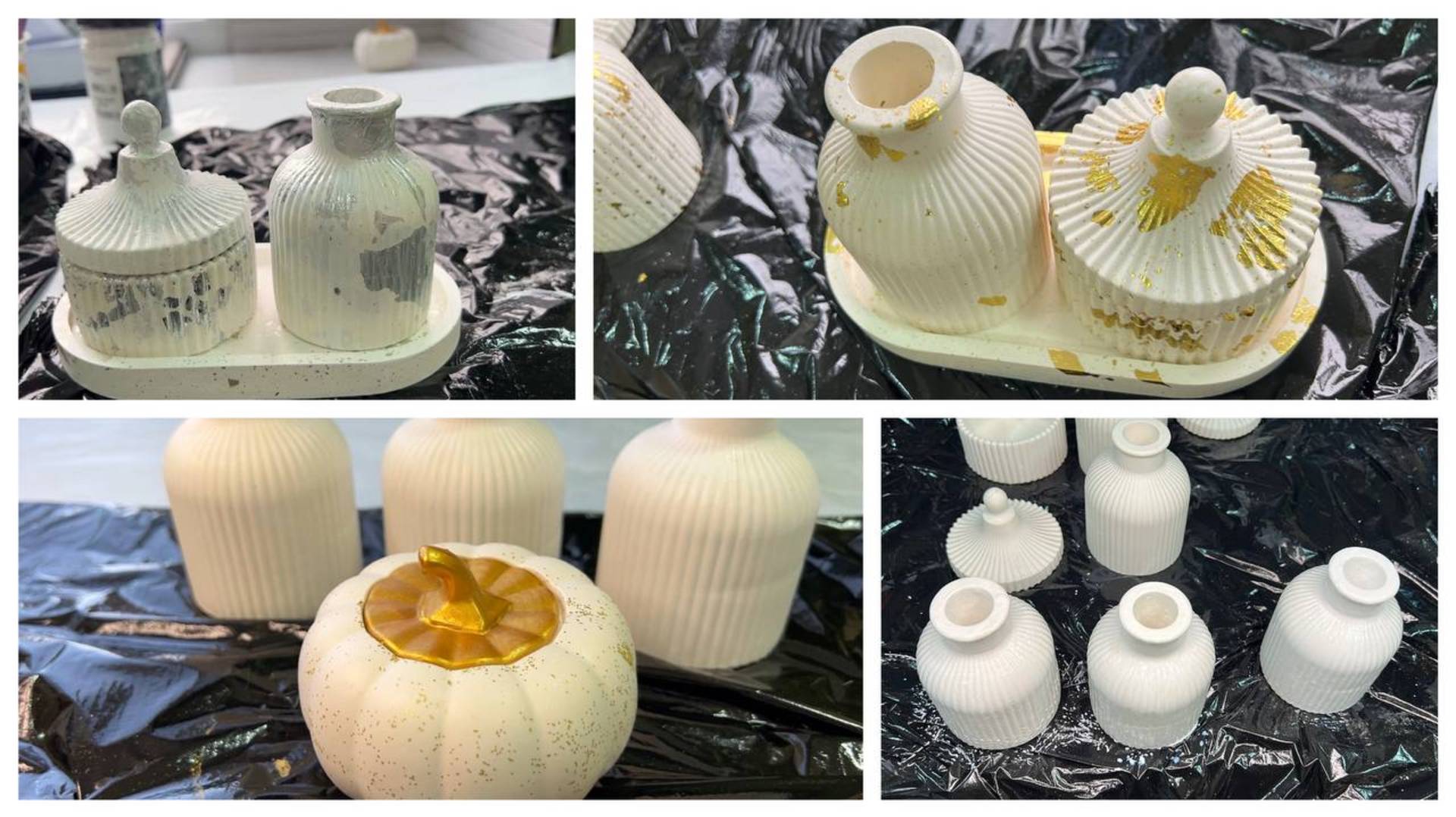 Покрытие лаком, нанесение потали, блесток на гипсовый декор смотреть онлайн