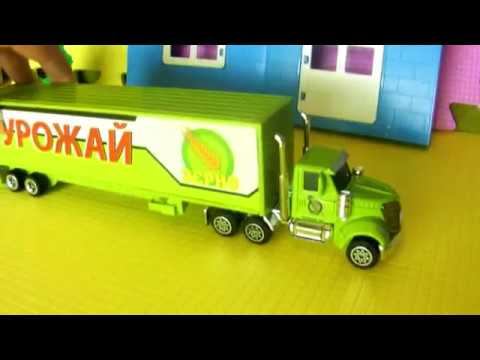 Грузовые машины и сбор урожая. Видео с машинками для детей смотреть онлайн