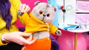 Кот Басик наелся сосулек 🥶☃️ Видео для детей про мягкие игрушки Basik