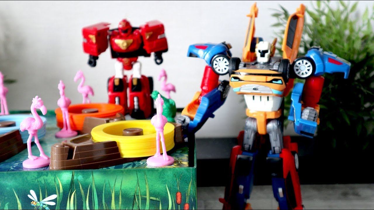 Тоботы - Трансформеры и игра в Ринго Фламинго. Видео с игрушками смотреть онлайн