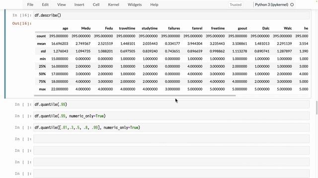 009. Summary stats in Pandas using describe, dtypes, and quantile смотреть онлайн