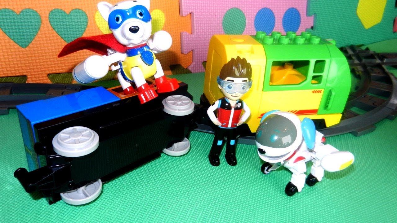 Строительные машинки и Щенячий Патруль. Паровоз и железная дорога смотреть онлайн