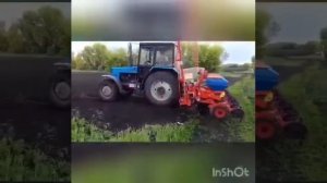 Работа сеялки ТСМ 8000А по влажной почве Новоаннинский 24 мая 2020г
