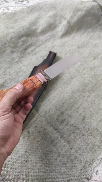 нож из к110, клёна и рога лося, ручная работа смотреть онлайн