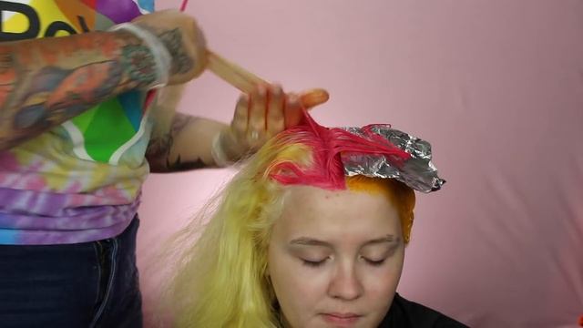 SPLIT HAIR DYE | PINK & YELLOW смотреть онлайн