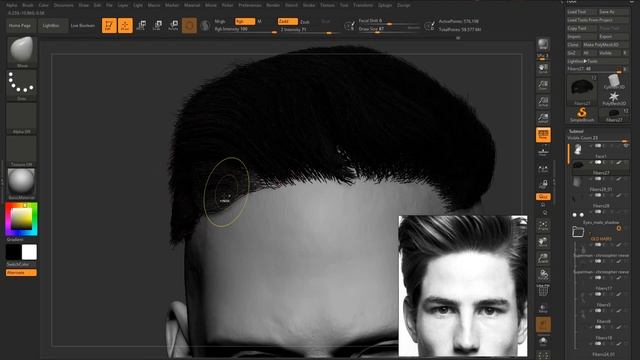 Zbrush Fibermesh - How to create hairs in Zbrush using fibermesh смотреть онлайн