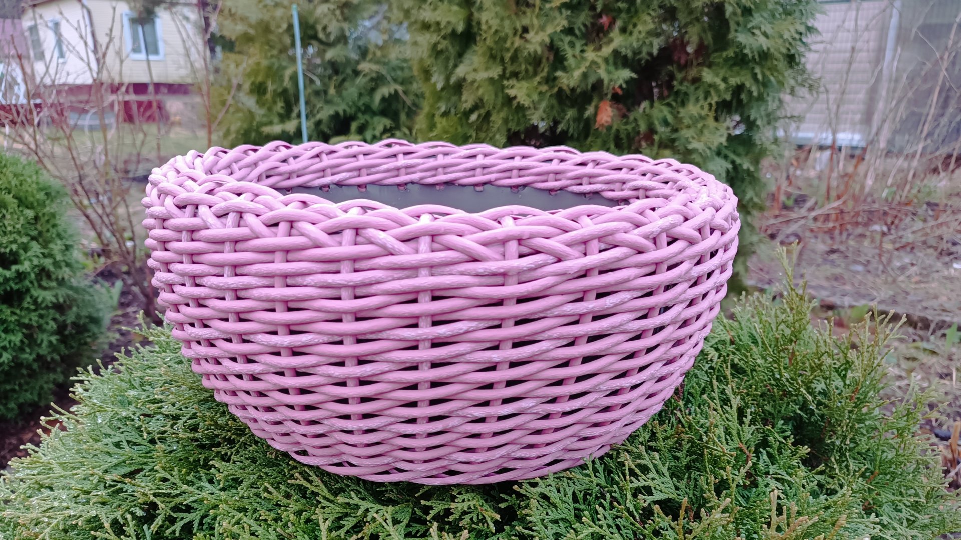 кашпо с обратным плетением у бортика, если не хватило длинны лозы, выход из ситуации смотреть онлайн