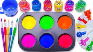 Распаковка Спрунки цветной слайм, смешав 6 цветов, в форме спрунки для пальцев