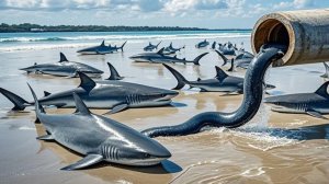 Реальная рыбалка Сяо Чжан! Огромные акулы выбросило на берег!