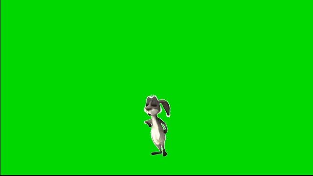 Видеофон гуляющий заяц на зеленом фоне/Videophone Walking Hare On A Green Background