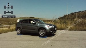 Mitsubishi ASX с системой контроля тяги при скорости ниже 15 км/ч - боковой тест на роликах