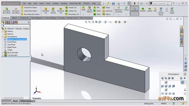 Solidworks Simulation Essential 08 Geometry creating and material assigning смотреть онлайн