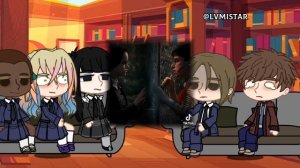 Реакция персонажей "Уэнсдей" на Уэнсдей×Джоэль и Энид || реакция "Уэнсдей" 1/?