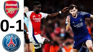 Арсенал проиграл ПСЖ в Лиге чемпионов! Кварацхелия отдал голевой пас! Обзор матча!