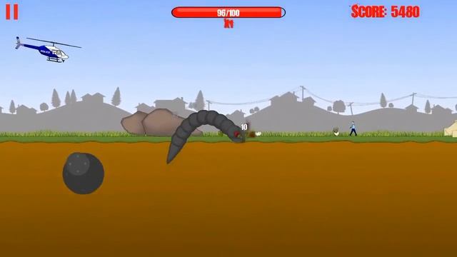 играю в игру The Worm,игра про огромного червя-мутанта смотреть онлайн