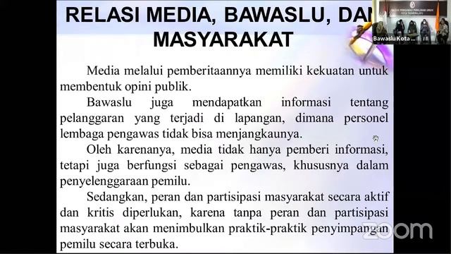[BAWASLU MENGAJAR] - POSISI STRATEGIS MEDIA DAN MAHASISWA DALAM PENGAWASAN PARTISIPATIF PEMILU смотреть онлайн