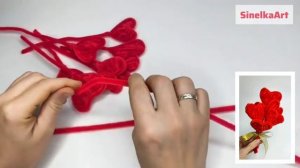 Букет из сердец Подарок на 14 февраля / Синельная проволока мастер класс