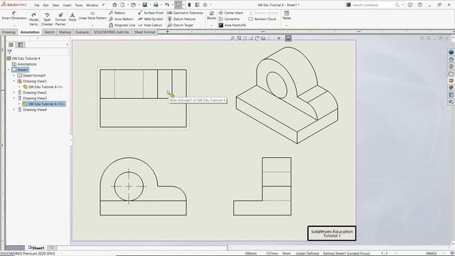 SolidWorks Education Detailed Drawing Exercises Tutorial 04 смотреть онлайн