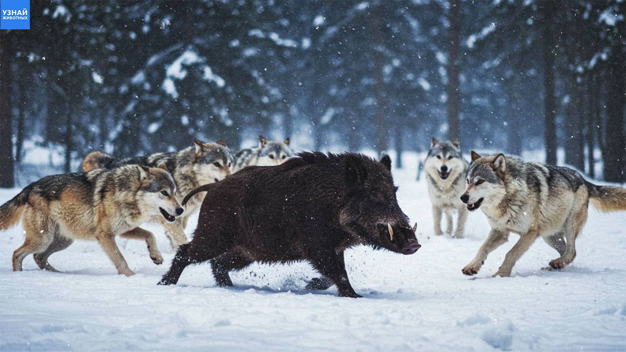 Дикий Кабан – Секач против Волков, Тигра и Медведя! смотреть онлайн