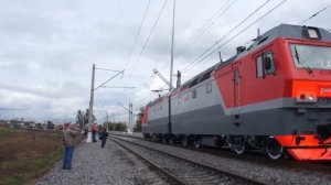 Парад Поезд ЭКСПО 1520«ЭП20,ГТ1, 2ЭС10, 2ЭС6, ЭП2к, 2ЭС4к, УАЗ Патриот720p