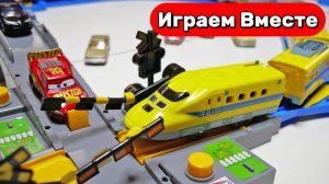 Скоростные ПОЕЗДА 🚂🛤️ Железная дорога с развязкой: 5 составов на переездах– мосты и тоннели 🚂🛤️