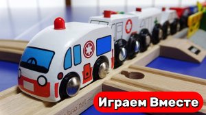 Поезда из мультика 🚂🌉 Деревянная железная дорога: Томас и грузовик на переезде 🚂🌉 Для детей