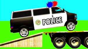 Мультики для детей про Цветные полицейские машины и супергерои Мультфильм для малышей с песенками