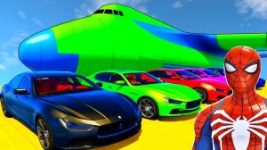 Мультик для детей Большой Самолет и Спортивные Машины Человек-паук и Супергерои Мультфильм для детей