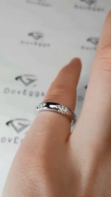 Doveggs round art deco moissanite band/lab grown diamond wedding band смотреть онлайн