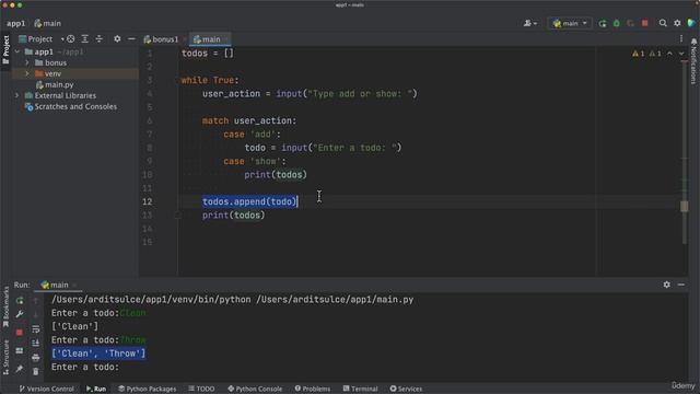 3.002 Todo List View and Program Exit