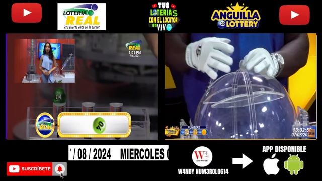 Lotería REAL Resultados del SORTEO EN VIVO de hoy miercoles 8 de agosto del 2024 смотреть онлайн