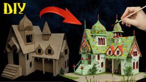 Сказочный дворец Царевны Лягушки из картона своими руками / DIY