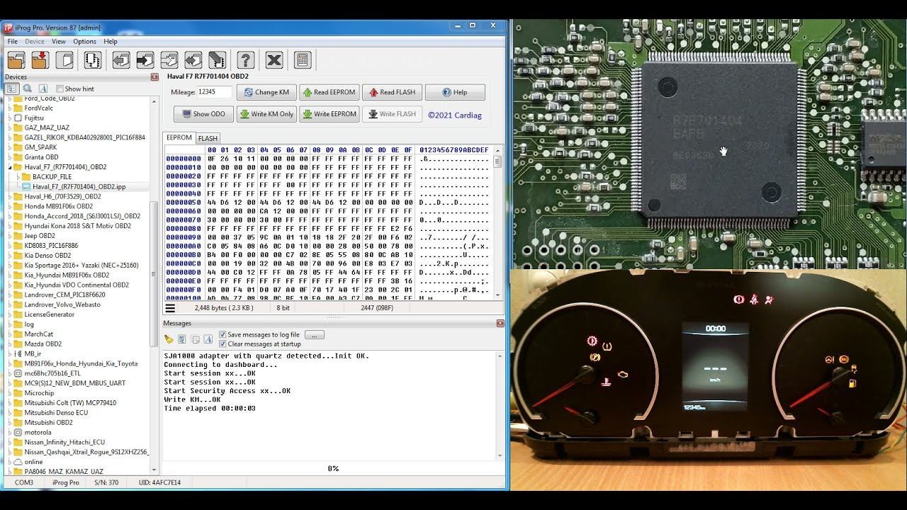 IprogPro Haval F7/F7x R7F701404 OBD2 mileage correction