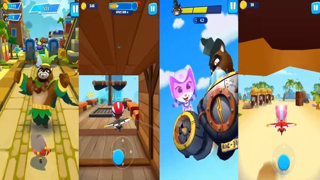 Talking Tom Hero Dash Vs Talking Tom Sky Run.Супергерои против Пилотов.Командная Гонка Тома и Анжел