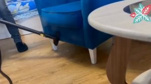 Чистка кресла парогенератором. Результат впечатляет.