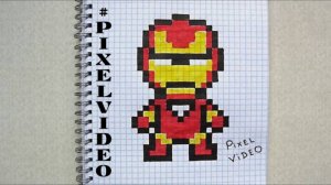 Рисуем по Клеточкам Железный Человек #pixelvideo3d