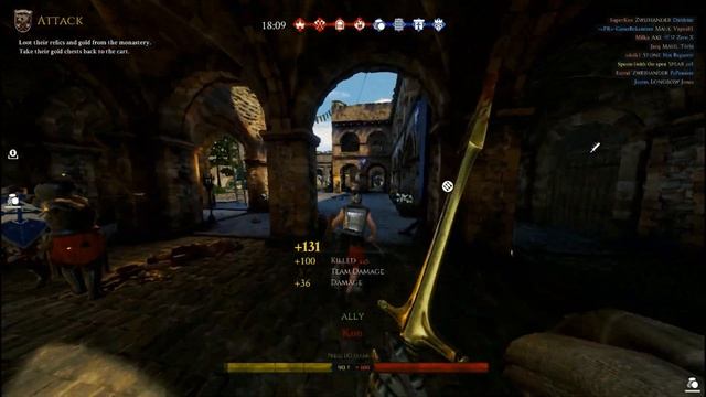 Mordhau - My spear is magic, I'll have you know! Just tap the ground, spin round... and in it goes! смотреть онлайн