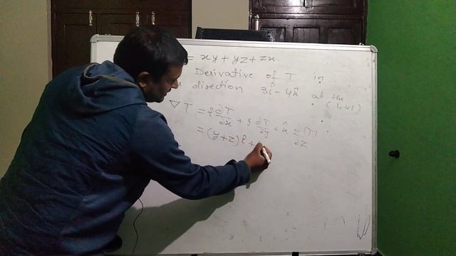 temperature, T = xy + yz + zx, find the derivative of T in direction of 3i-4k at point (1,1,1) смотреть онлайн