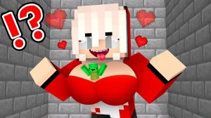 Крошечный парень против красивой девушки гиганта, майнкрафт мультфильм