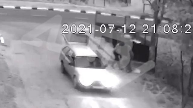 Коровью голову в Охе забрале двое на машине