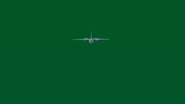 ТУРБОВИНТОВОЙ САМОЛЁТ GREEN SCREEN ФУТАЖ. Хромакей анимация самолёта на зеленом фоне.