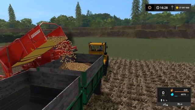 Farming Simulator 2017. НОВОСВЕТЛОВКА. Трактор Кировец К-700А. Прицеп ПТС-12.