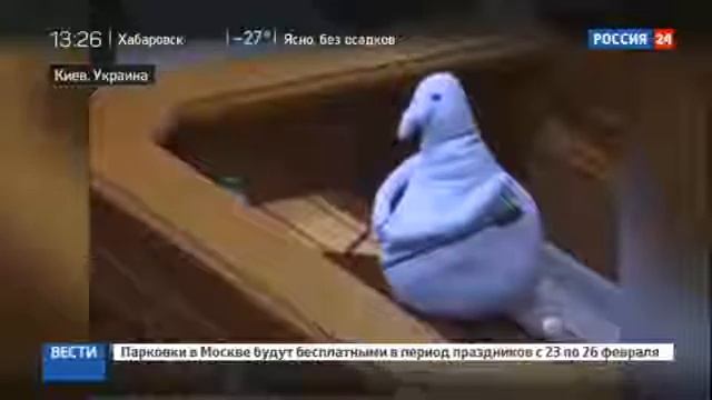 Депутат Верховной Рады принес на заседание плюшевого Ждуна смотреть онлайн
