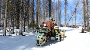 Путешествие на снегоходе. Спасение снегохода из болота.