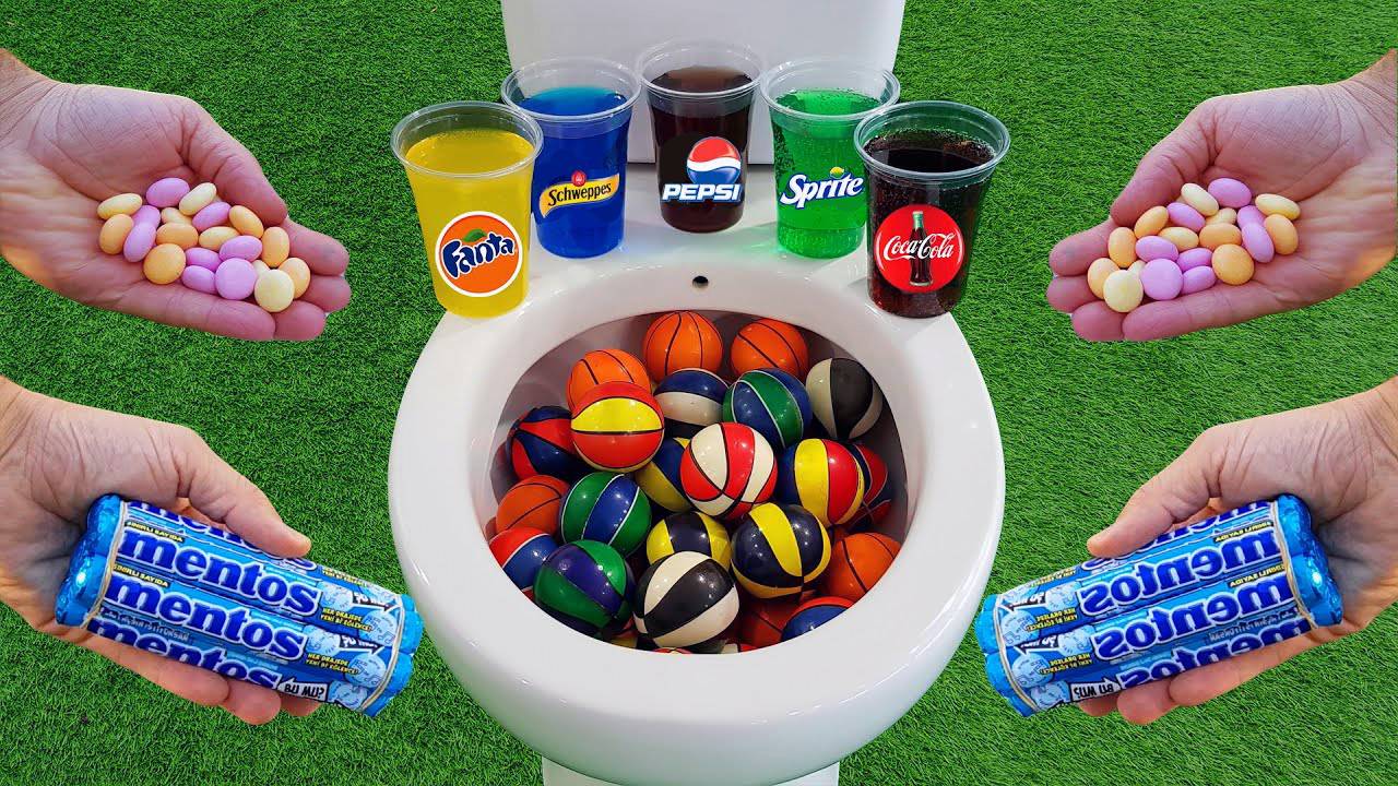 Мультики для детей. Детский Эксперимент: Баскетбольные шарики ПРОТИВ напитков. Мультики для малышей смотреть онлайн