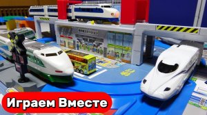 Игрушки поезда 🚄⛩️ Железная дорога в Японском стиле: Синкансэн мчится через станции и мосты 🚄⛩️