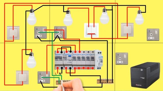 How to Connect UPS to Home Distribution Board | UPS Power Emergency Light | House Wiring with UPS смотреть онлайн