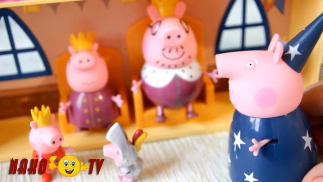 Свинка Пеппа  Мультик из игрушек  Королевская семья Свинки Пеппи выпал первый снег Peppa Pig