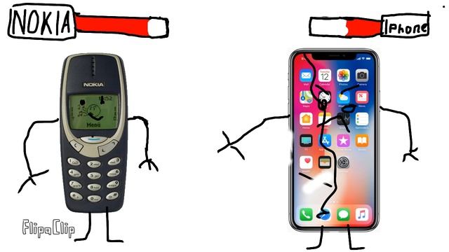 iPhone Vs Nokia 3310 (анимация) смотреть онлайн